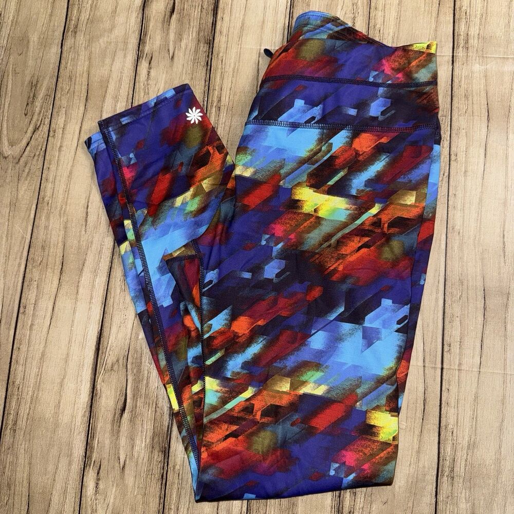 Women’s Athleta Colorburst Sonar Tight Legging Zip Pocket Size Large